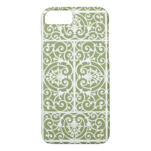 Olive green scrollwork pattern iPhone 8/7 case