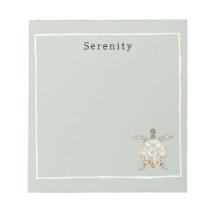 Olive Green Sea Turtle Personalized  Notepad