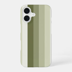 Olive green shadow stripes iPhone 16 case