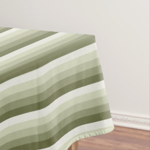 Olive green shadow stripes tablecloth