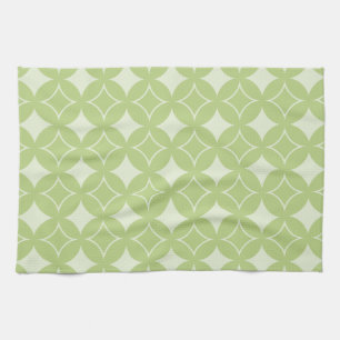 Olive green shippo pattern kitchen towel