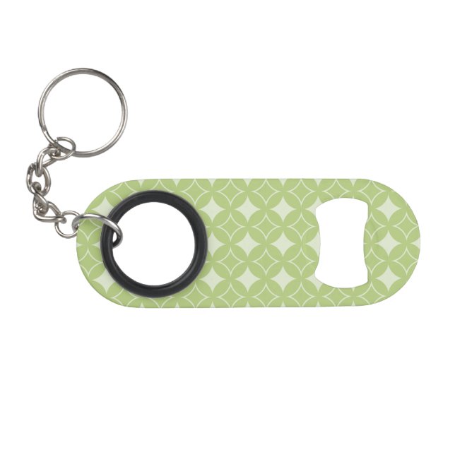 Olive green shippo pattern mini bottle opener (Front (Horizontal))
