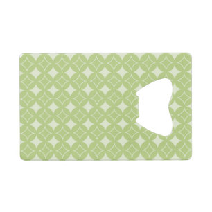 Olive green shippo pattern wallet bottle opener