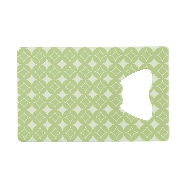 Olive green shippo pattern wallet bottle opener (Front (Horizontal))