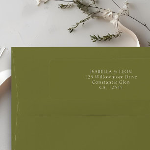 Olive Green   Simple Wedding Return Address