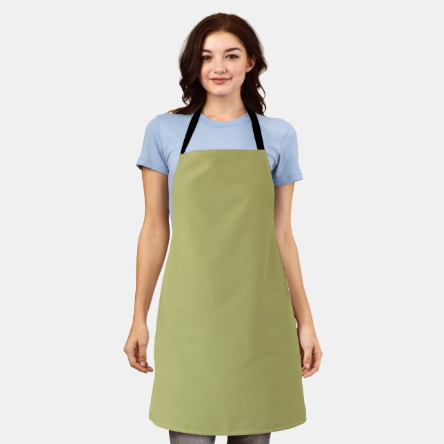 Olive Green Solid Colour Apron (Worn)