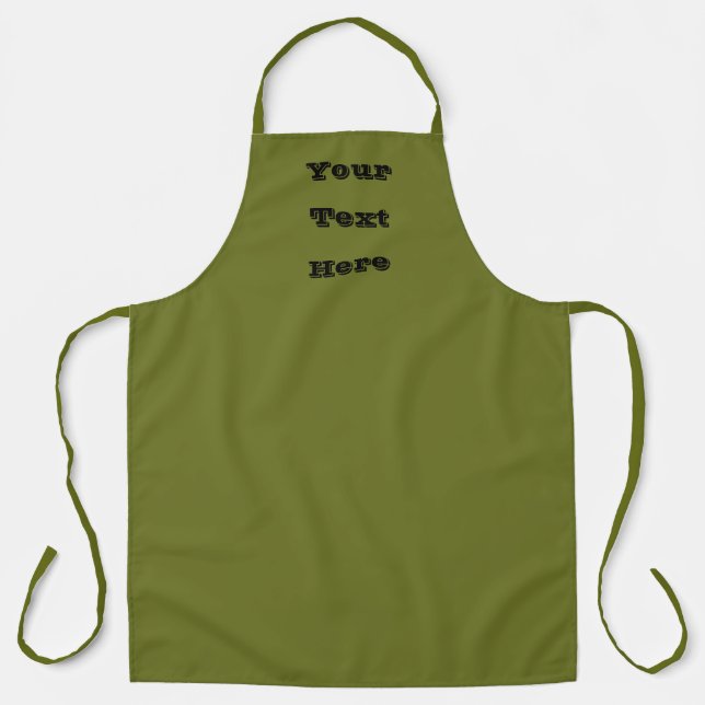 Olive Green Solid Colour Apron (Front)