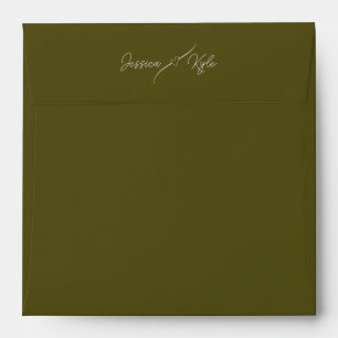 Olive Green Solid Stationery Coloured Envelope