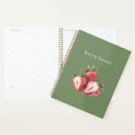 Olive Green Strawberries Berry Sweet Planner<br><div class="desc">Olive Green Strawberries Berry Sweet</div>