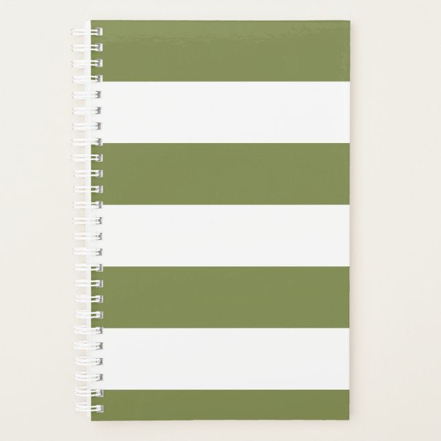 Olive Green Stripe Planner (Front)