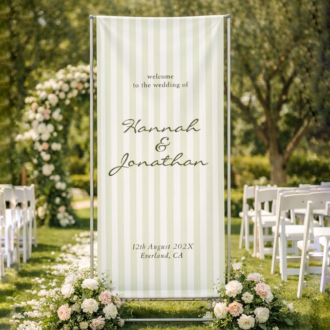 Olive Green Stripe Wedding Banner (Creator Uploaded)