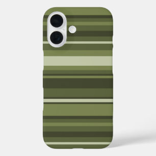 Olive green stripes  iPhone 16 case