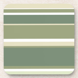 Olive green stripes coaster