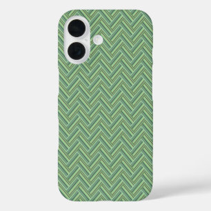 Olive green stripes double weave iPhone 16 case