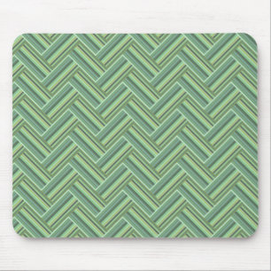 Olive green stripes double weave mouse pad