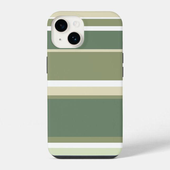Olive green stripes iPhone case (Back)