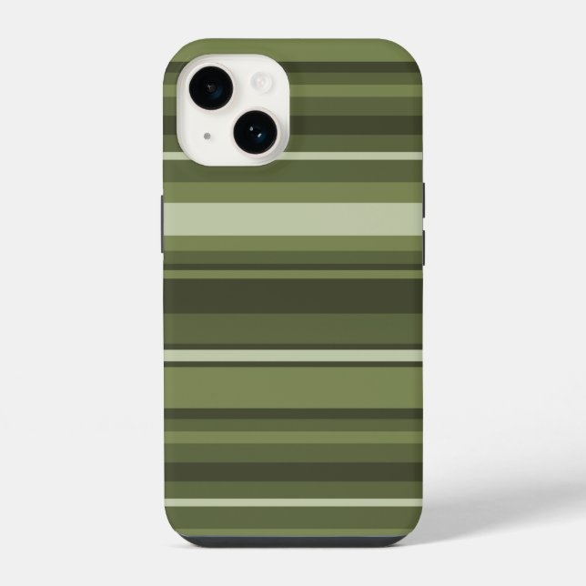 Olive green stripes  iPhone case (Back)