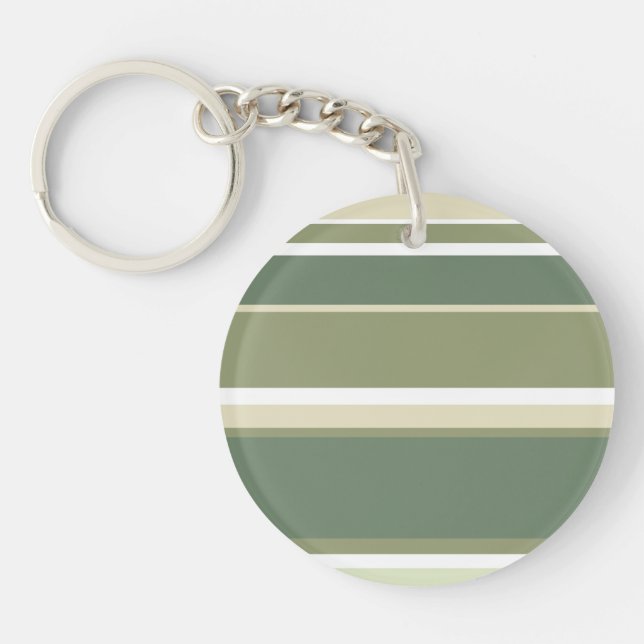 Olive green stripes keychain (Front)