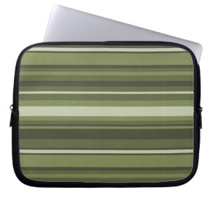 Olive green stripes laptop sleeve