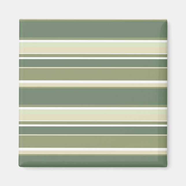 Olive green stripes magnet (Front)