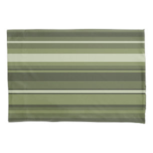 Olive green stripes pillowcase