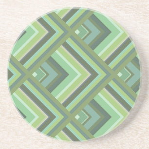 Olive green stripes scale pattern coaster