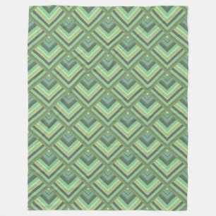 Olive green stripes scale pattern fleece blanket