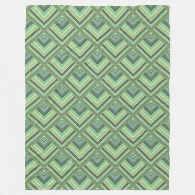 Olive green stripes scale pattern fleece blanket (Front)