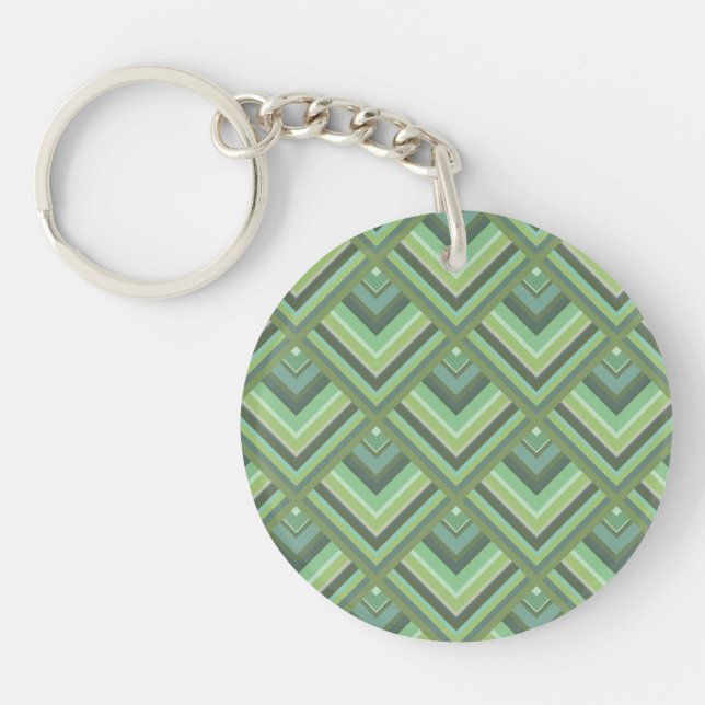 Olive green stripes scale pattern keychain (Front)