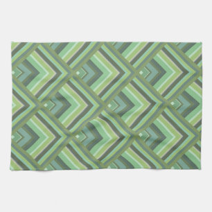 Olive green stripes scale pattern kitchen towel