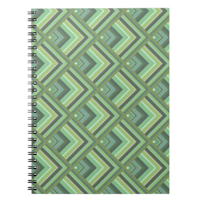 Olive green stripes scale pattern notebook (Front)