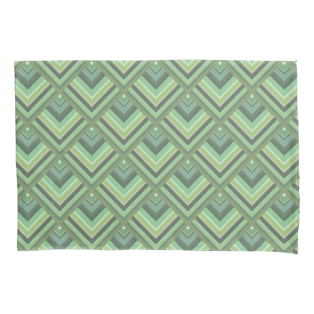 Olive green stripes scale pattern pillowcase (Front)