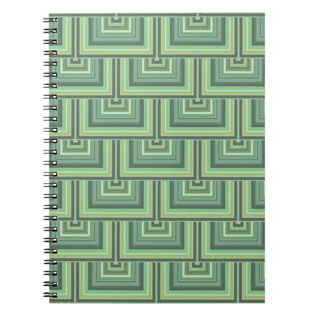 Olive green stripes square notebook (Front)