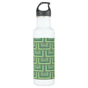 Olive green stripes square scales pattern 710 ml water bottle
