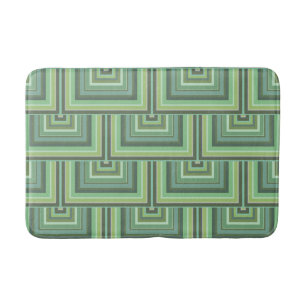 Olive green stripes square scales pattern bath mat