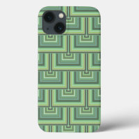 Olive green stripes square scales pattern Case-Mat