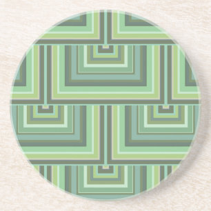 Olive green stripes square scales pattern coaster