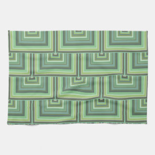 Olive green stripes square scales pattern kitchen towel