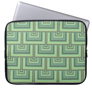 Olive green stripes square scales pattern laptop sleeve