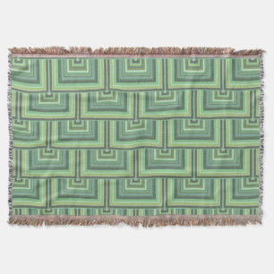 Olive green stripes square scales pattern throw blanket