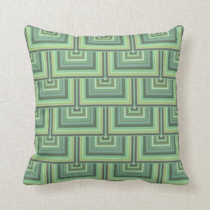 Olive green stripes square scales pattern throw pillow