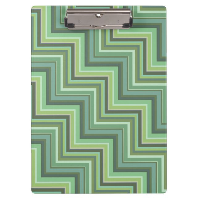 Olive green stripes stairs pattern clipboard (Front)