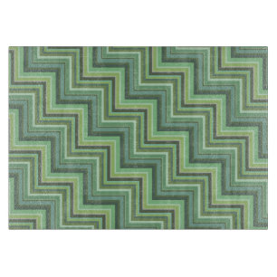 Olive green stripes stairs pattern cutting board