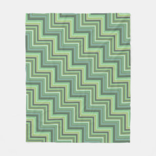 Olive green stripes stairs pattern fleece blanket