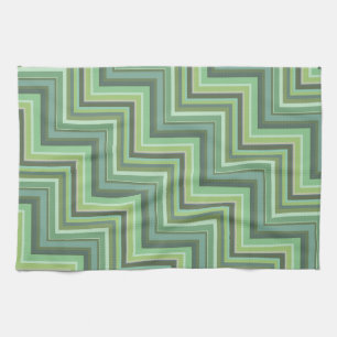 Olive green stripes stairs pattern kitchen towel