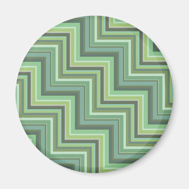 Olive green stripes stairs pattern magnet (Front)