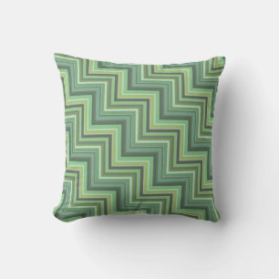 Olive green stripes stairs pattern throw pillow