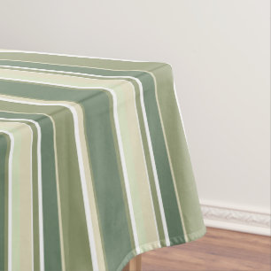 Olive green stripes tablecloth