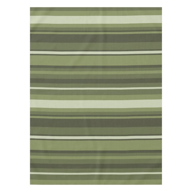Olive green stripes tablecloth (Front)