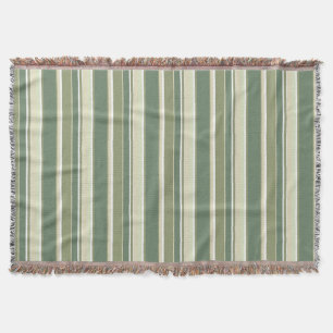 Olive green stripes throw blanket